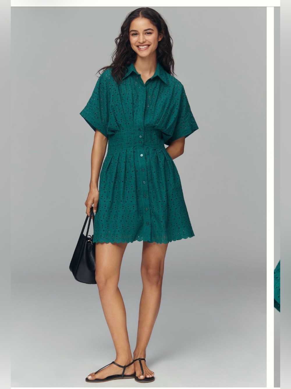 TOBIE EYELET MINI SHIRTDRESS BY EXQUISE